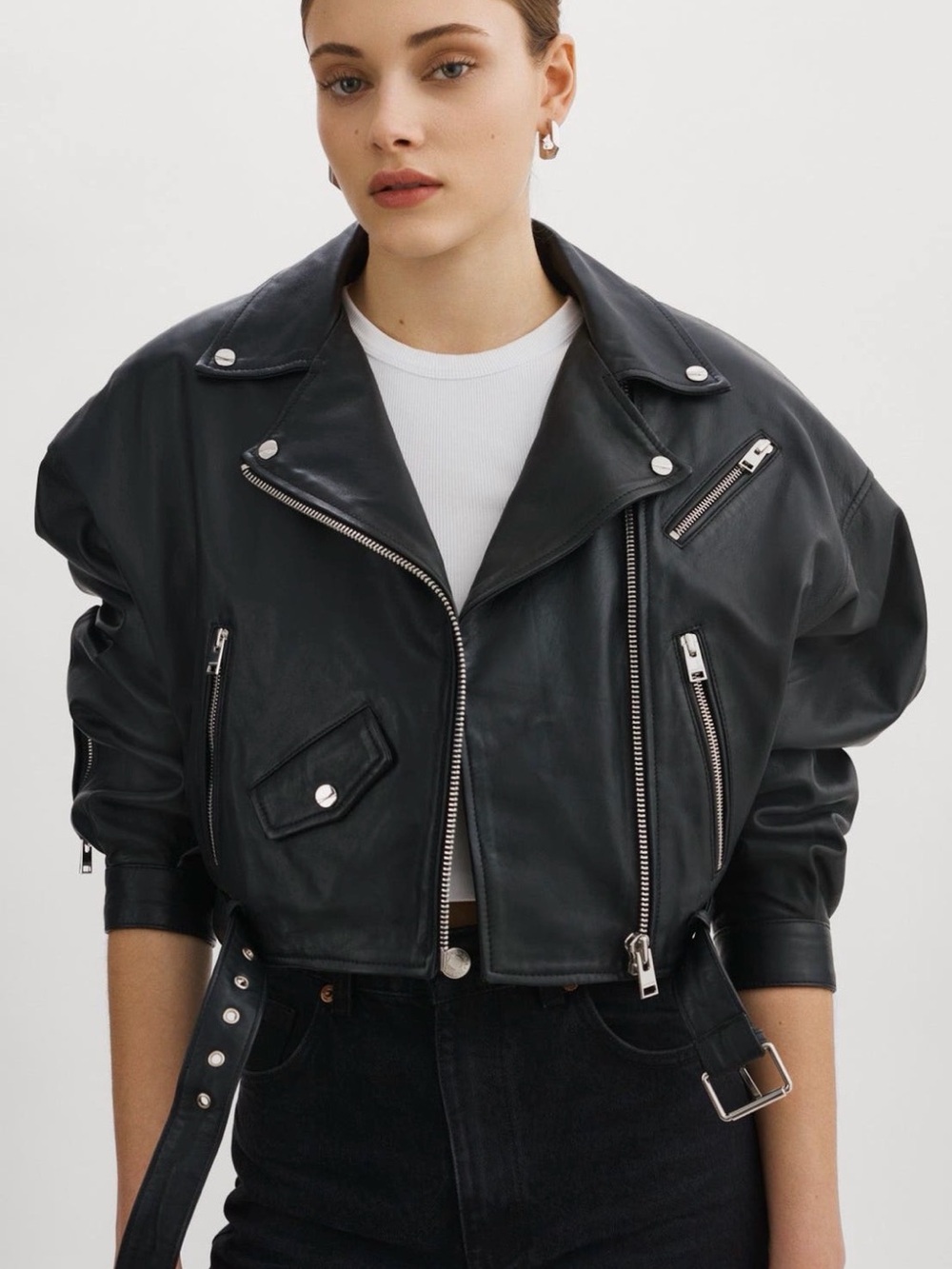 NWT Lamarque Dylan 80s Leather Biker Jacket